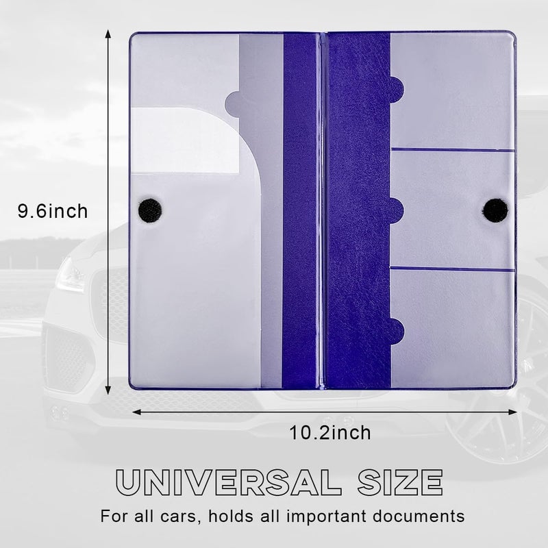 Yourkar Car Registration and Insurance Holder, 9.56"×5.19" Automotive Glove Box Organizer, Vehicle Card Document Glove Box Organizer for Documents Cards License, Car Accessories (Blue) - Image 2